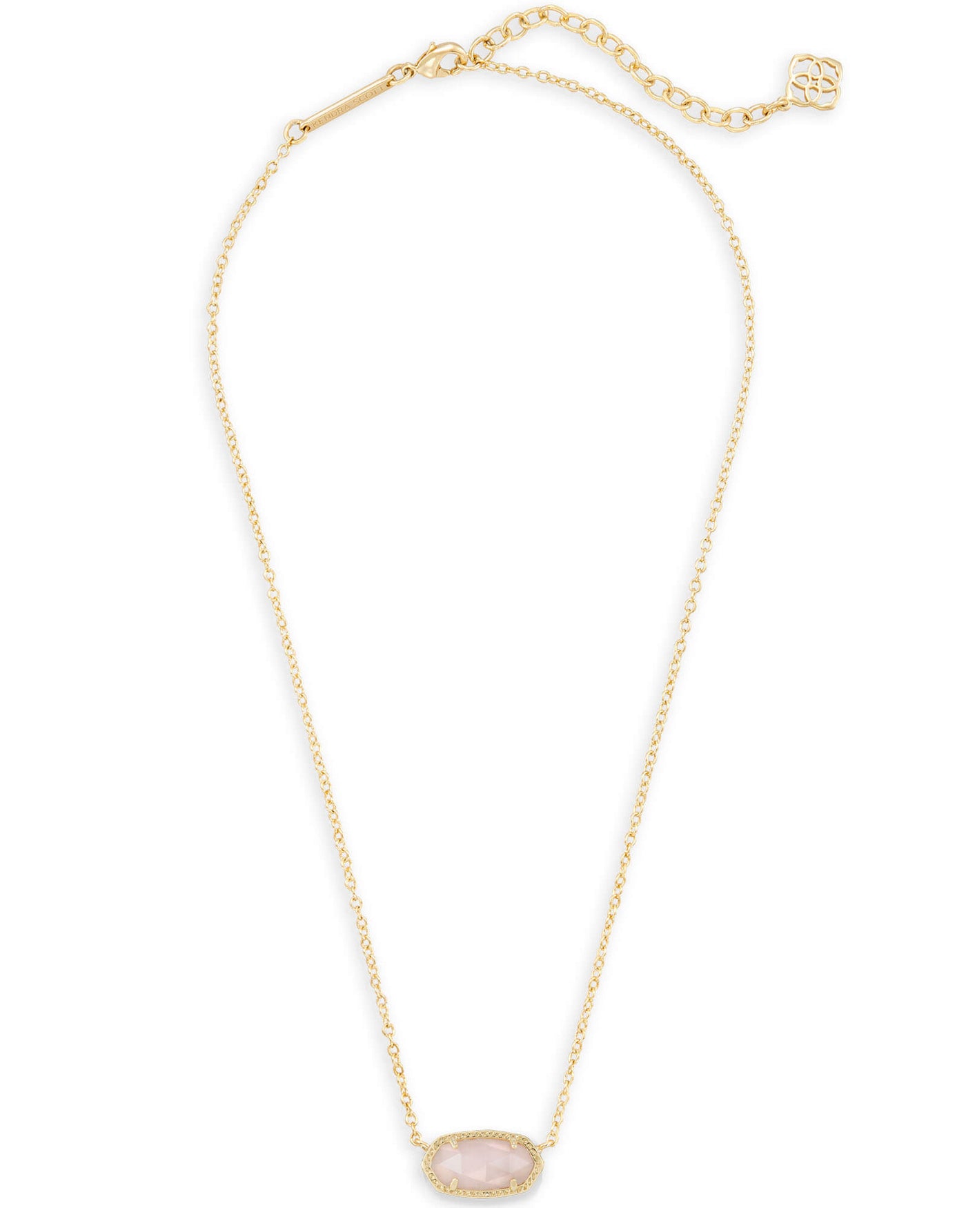 Kendra Scott Elisa Gold Pendant Necklace in Rose Quartz-Necklaces-Kendra Scott-Market Street Nest, Fashionable Clothing, Shoes and Home Décor Located in Mabank, TX