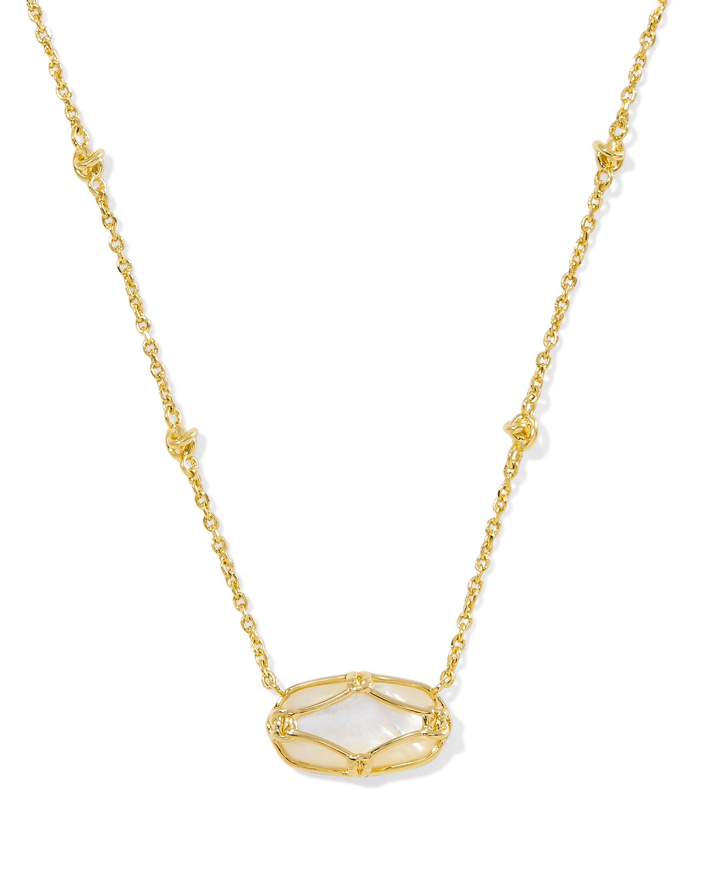 Kendra Scott Elisa Lattice Frame Short Pendant Necklace-Necklaces-Kendra Scott-Market Street Nest, Fashionable Clothing, Shoes and Home Décor Located in Mabank, TX