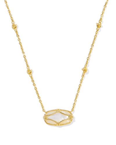 Kendra Scott Elisa Lattice Frame Short Pendant Necklace-Necklaces-Kendra Scott-Market Street Nest, Fashionable Clothing, Shoes and Home Décor Located in Mabank, TX