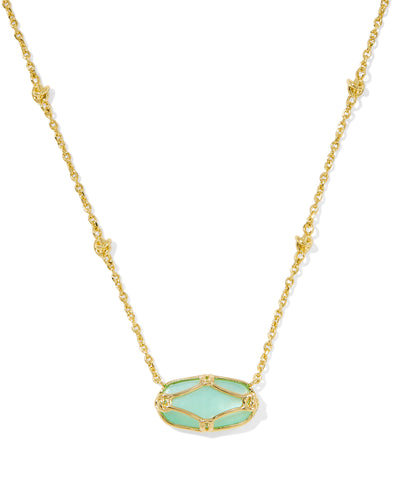 Kendra Scott Elisa Lattice Frame Short Pendant Necklace-Necklaces-Kendra Scott-Market Street Nest, Fashionable Clothing, Shoes and Home Décor Located in Mabank, TX