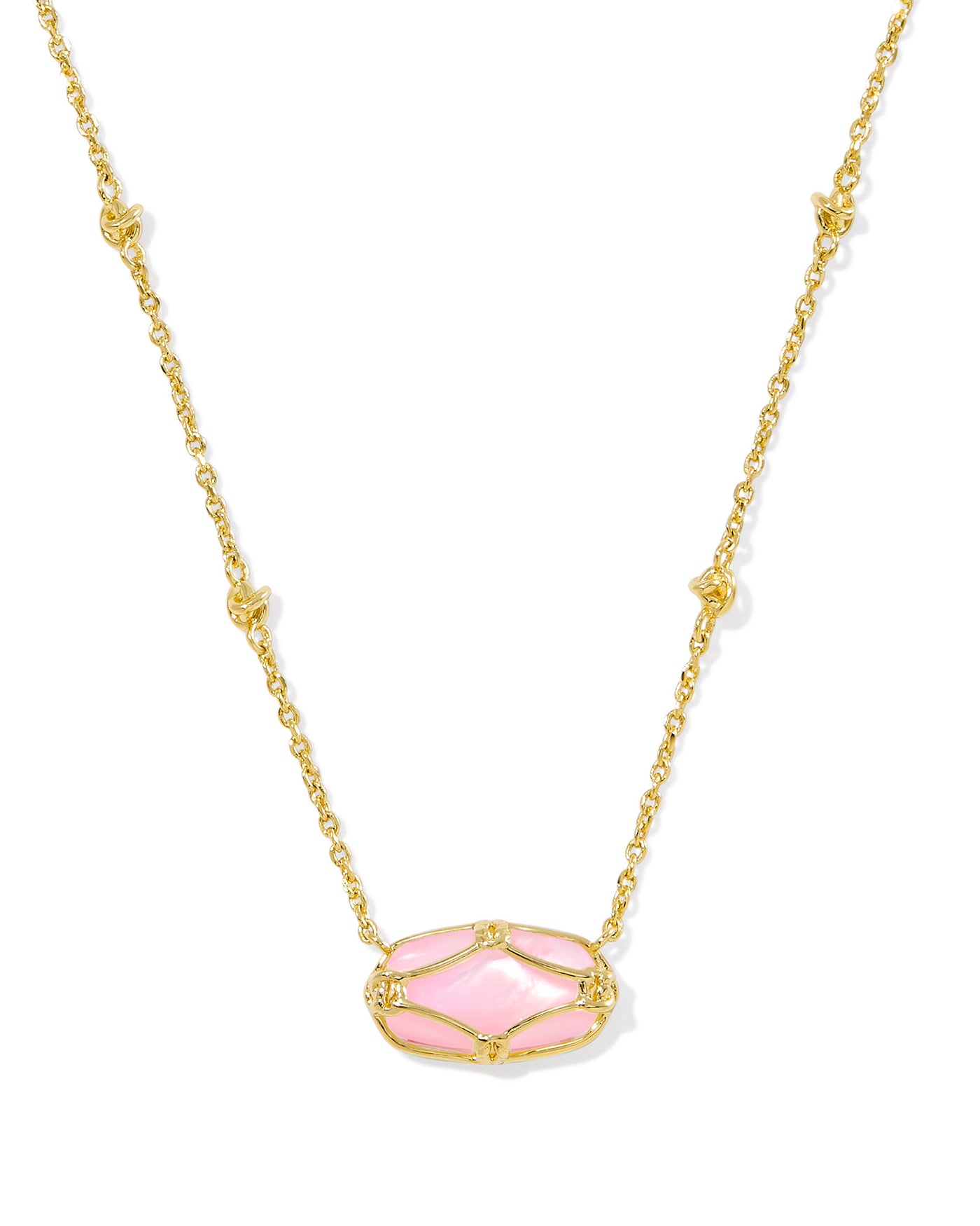 Kendra Scott Elisa Lattice Frame Short Pendant Necklace-Necklaces-Kendra Scott-Market Street Nest, Fashionable Clothing, Shoes and Home Décor Located in Mabank, TX