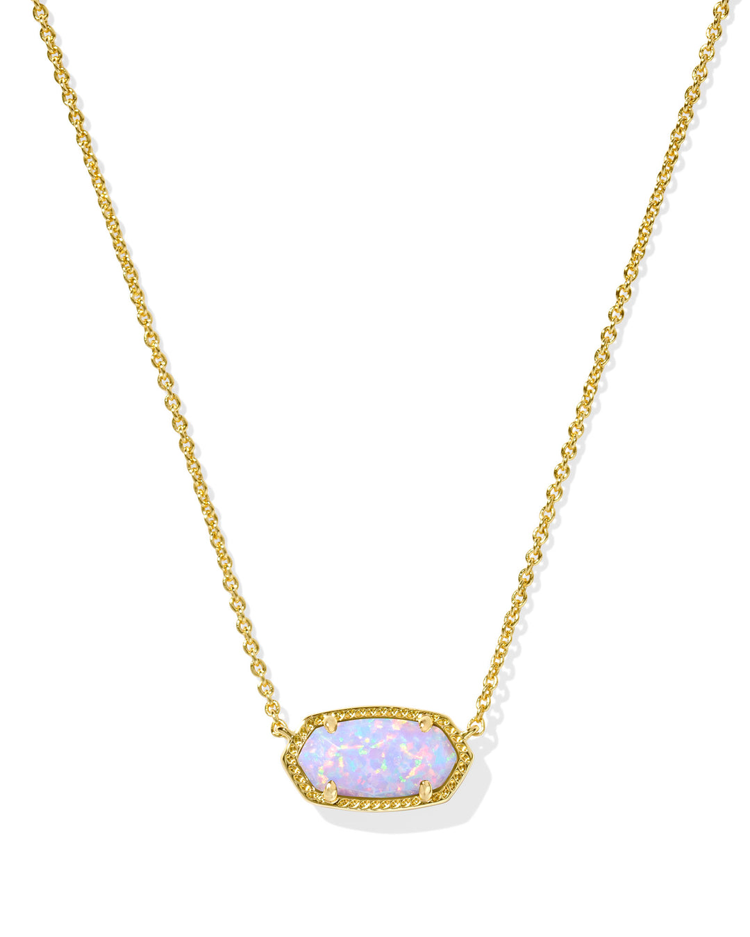 Kendra Scott Elisa Necklace Gold Lilac Opal-01-Jewelry-Kendra Scott-Market Street Nest, Fashionable Clothing, Shoes and Home Décor Located in Mabank, TX