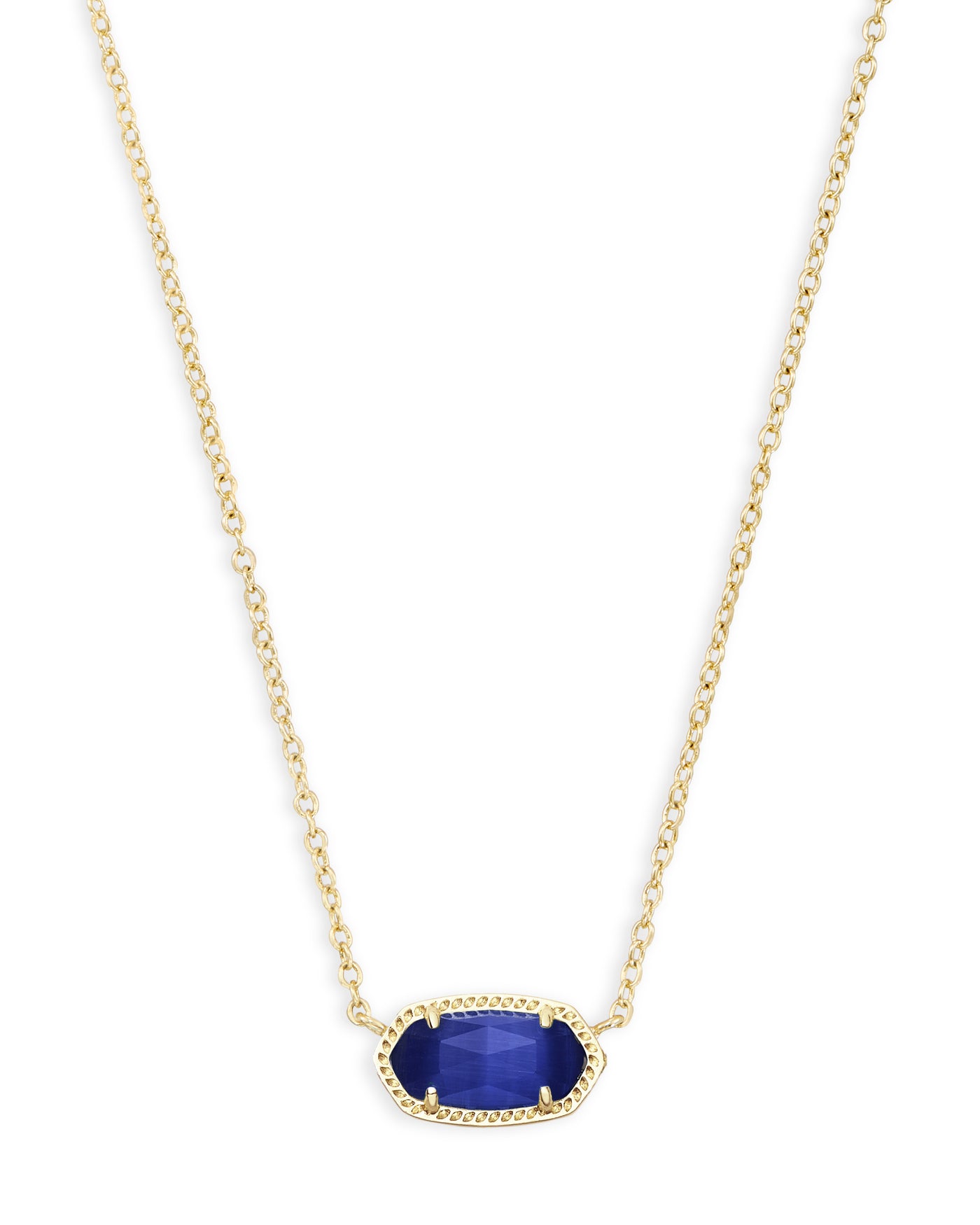 Kendra Scott Elisa Short Pendant Necklace Gold Cobalt Cats Eye-Necklaces-Kendra Scott-Market Street Nest, Fashionable Clothing, Shoes and Home Décor Located in Mabank, TX