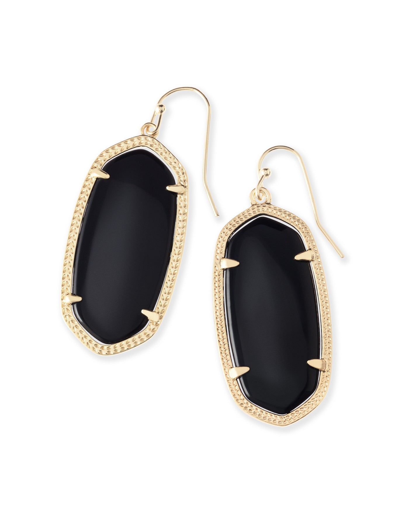 Kendra Scott Elle Gold Drop Earrings in Black Opaque Glass-Earrings-Kendra Scott-Market Street Nest, Fashionable Clothing, Shoes and Home Décor Located in Mabank, TX