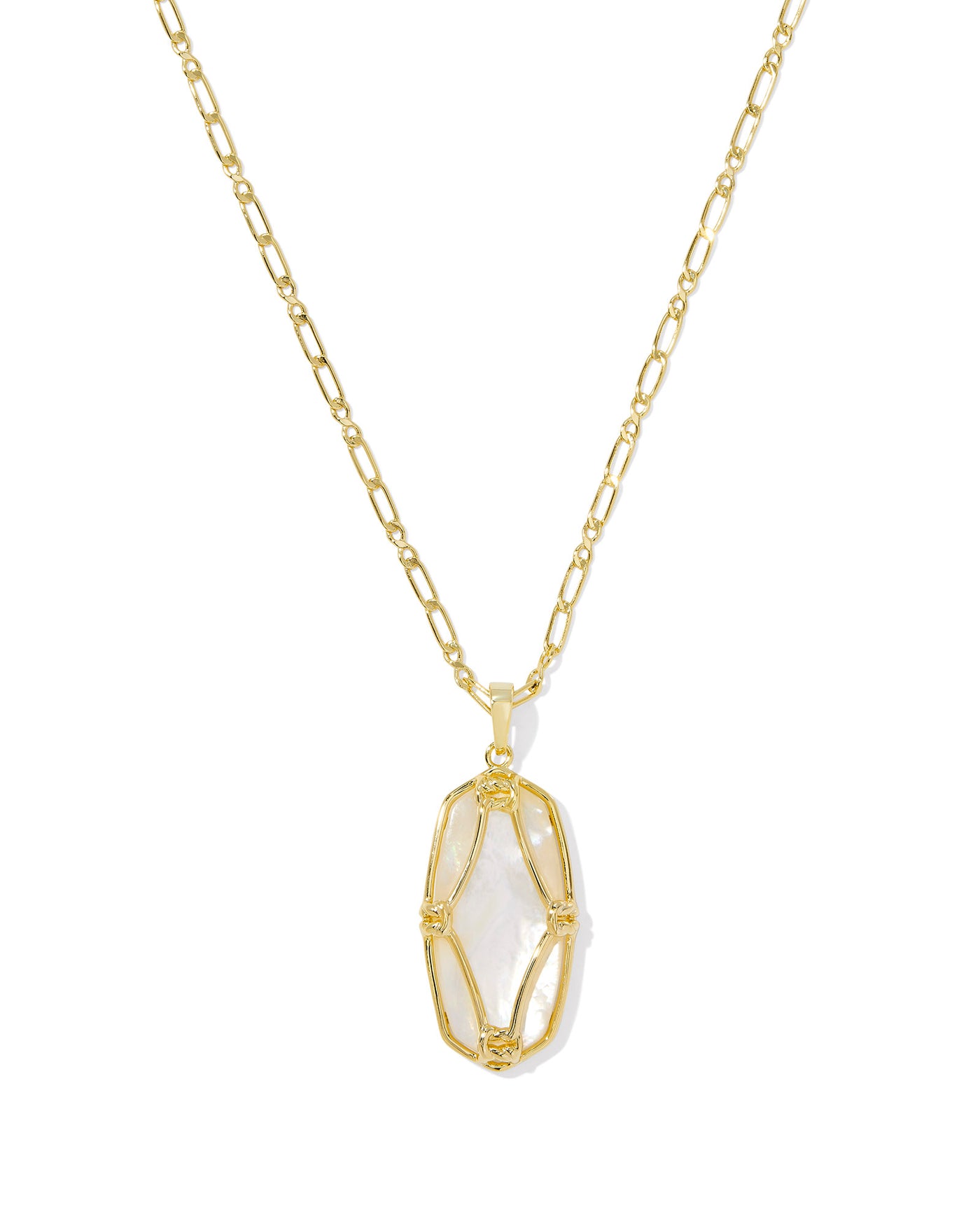 Kendra Scott Elle Lattice Frame Large Long Pendant Necklace-Necklaces-Kendra Scott-Market Street Nest, Fashionable Clothing, Shoes and Home Décor Located in Mabank, TX