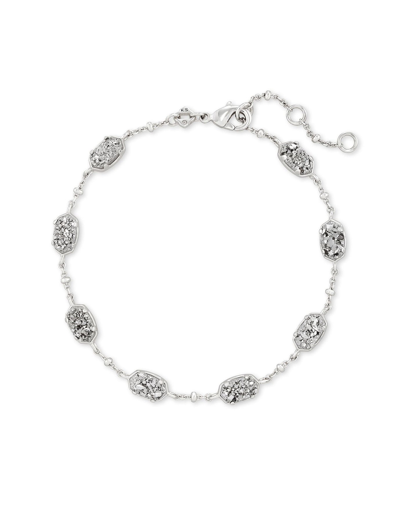 Kendra Scott Emilie Link Bracelet Silver Platinum Drusy-Bracelets-Kendra Scott-Market Street Nest, Fashionable Clothing, Shoes and Home Décor Located in Mabank, TX