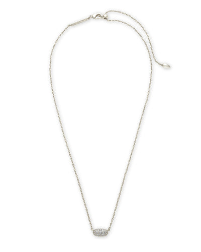 Kendra Scott Grayson Silver Pendant Necklace in White Crystal-Necklaces-Kendra Scott-Market Street Nest, Fashionable Clothing, Shoes and Home Décor Located in Mabank, TX