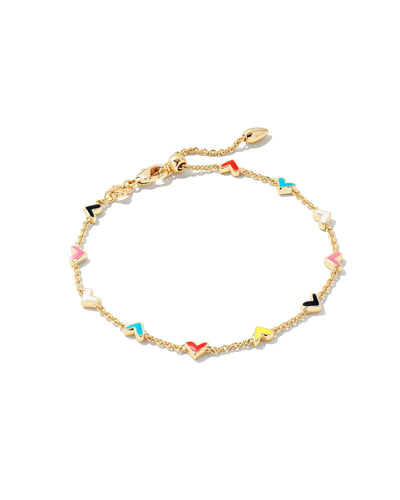 Kendra Scott Haven Heart Delicate Chain Bracelet in Gold Multi Mix-Bracelets-Kendra Scott-Market Street Nest, Fashionable Clothing, Shoes and Home Décor Located in Mabank, TX