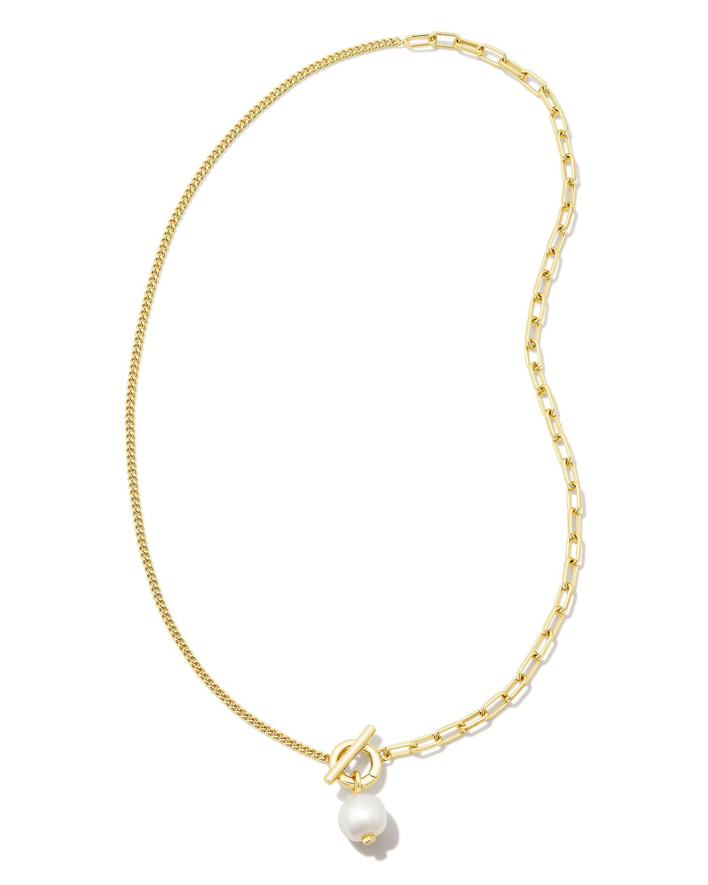 Kendra Scott Leighton Pearl Chain Necklace Gold White Pearl-Necklaces-Kendra Scott-Market Street Nest, Fashionable Clothing, Shoes and Home Décor Located in Mabank, TX