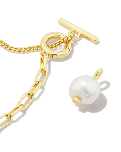 Kendra Scott Leighton Pearl Chain Necklace Gold White Pearl-Necklaces-Kendra Scott-Market Street Nest, Fashionable Clothing, Shoes and Home Décor Located in Mabank, TX