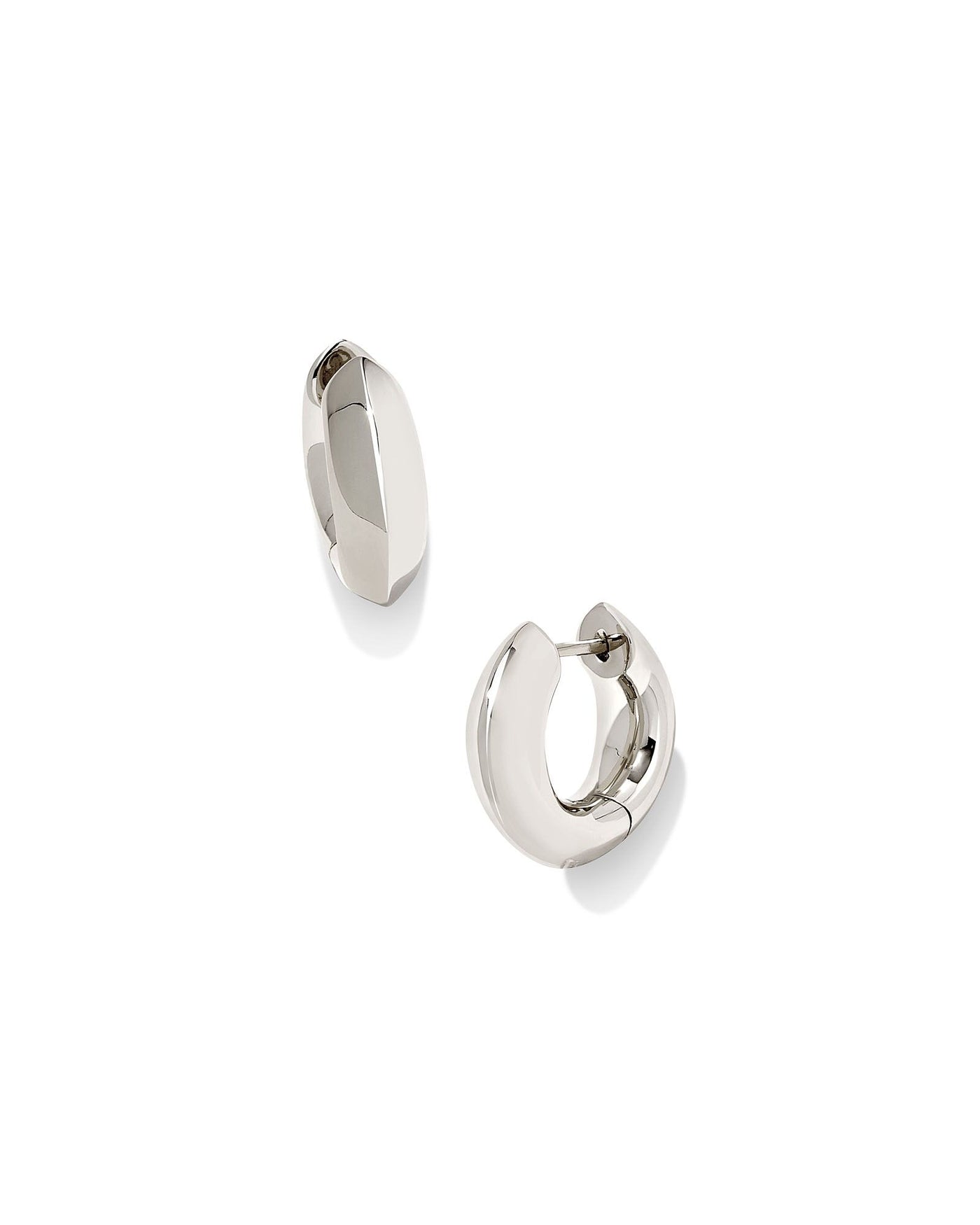 Kendra Scott Mikki Metal Huggie Earrings in Polished Silver-Earrings-Kendra Scott-Market Street Nest, Fashionable Clothing, Shoes and Home Décor Located in Mabank, TX