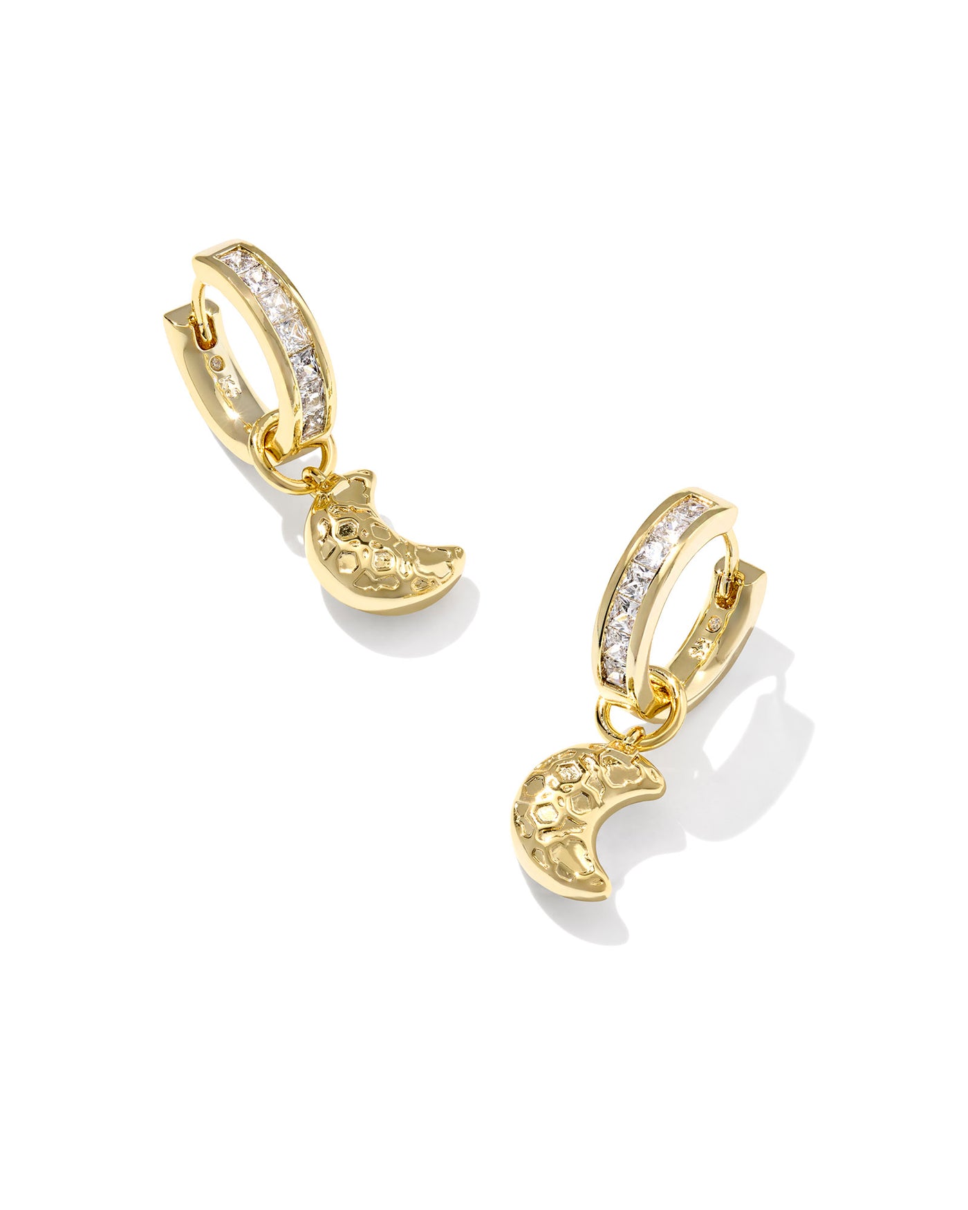 Kendra Scott Moon Huggie Earrings Gold White Mix-Earrings-Kendra Scott-Market Street Nest, Fashionable Clothing, Shoes and Home Décor Located in Mabank, TX