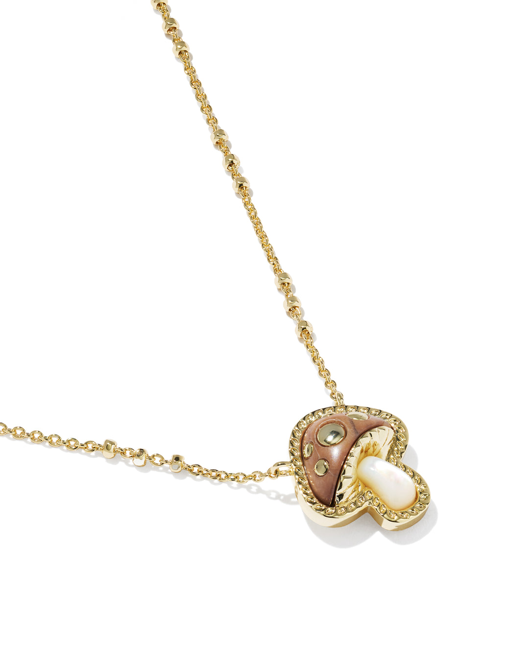 Kendra Scott Mushroom Short Pendant Necklace - Gold Brown Mix-01-Jewelry-Kendra Scott-Market Street Nest, Fashionable Clothing, Shoes and Home Décor Located in Mabank, TX