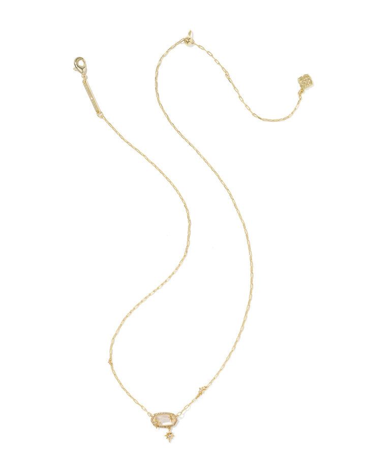 Kendra Scott The Elisa Star Gold Short Pendant Necklace - Gold Crystal Ivory Illusion-01-Jewelry-Kendra Scott-Market Street Nest, Fashionable Clothing, Shoes and Home Décor Located in Mabank, TX