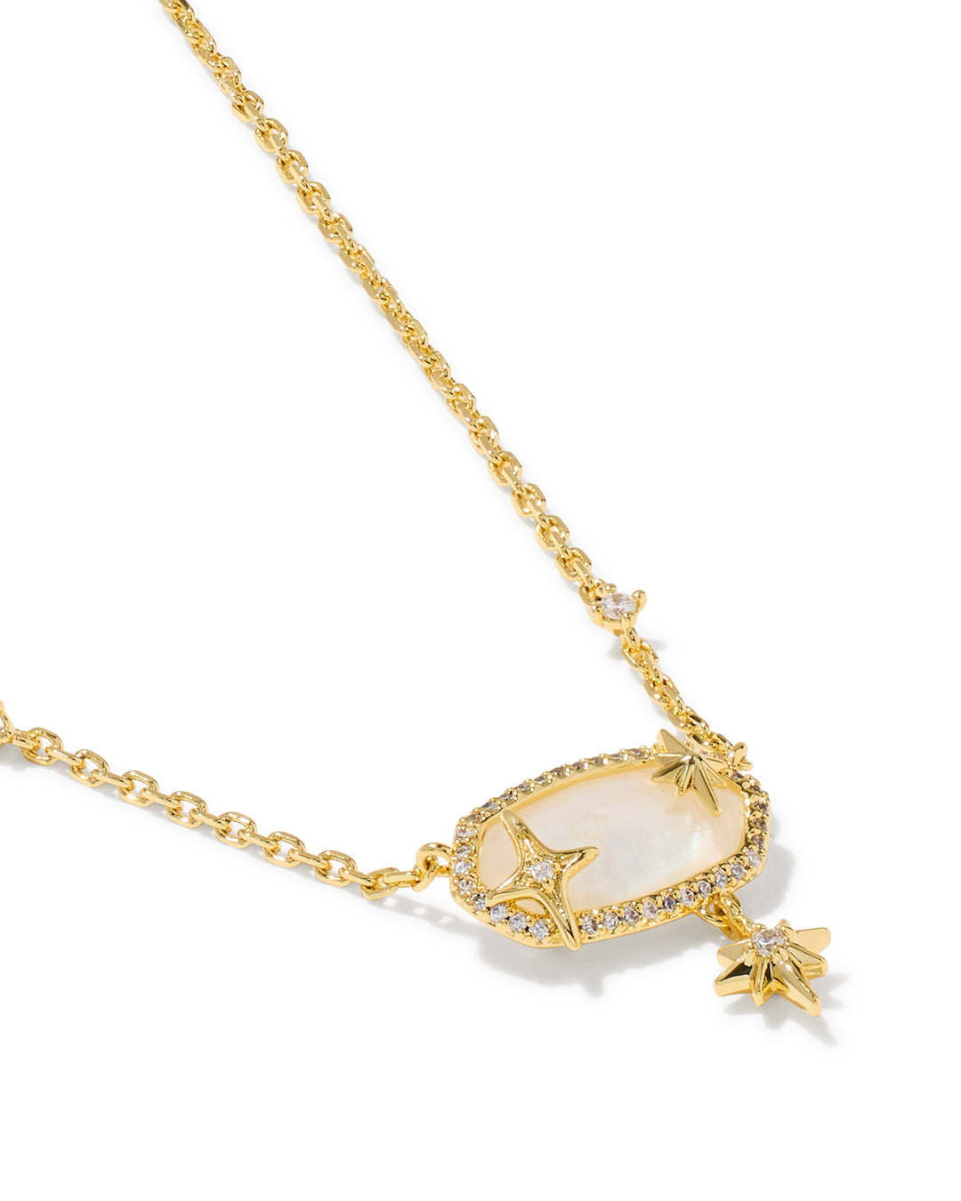 Kendra Scott The Elisa Star Gold Short Pendant Necklace - Gold Crystal Ivory Illusion-01-Jewelry-Kendra Scott-Market Street Nest, Fashionable Clothing, Shoes and Home Décor Located in Mabank, TX