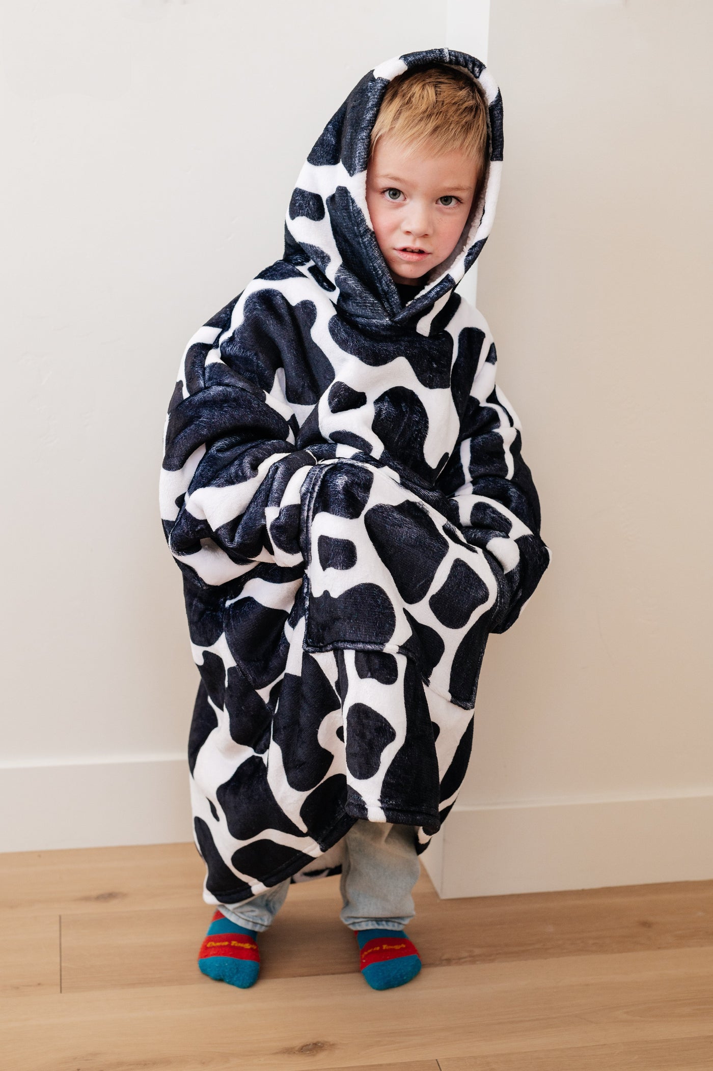 Kids Oversized Hoodie Blanket in Cow-Layers-Ave Shops-Market Street Nest, Fashionable Clothing, Shoes and Home Décor Located in Mabank, TX