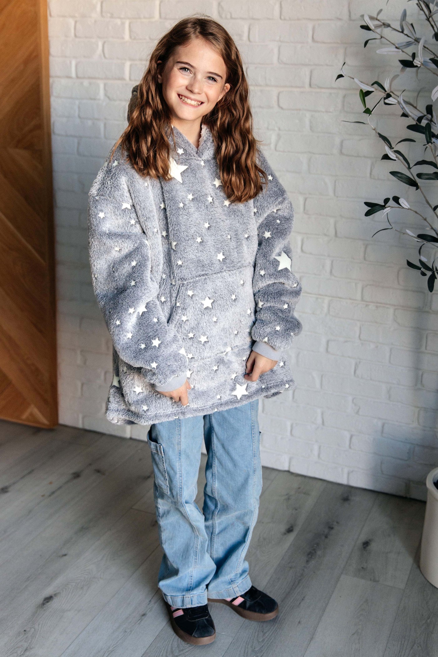 Kids Oversized Hoodie Blanket in Grey Stars-Layers-Ave Shops-Market Street Nest, Fashionable Clothing, Shoes and Home Décor Located in Mabank, TX