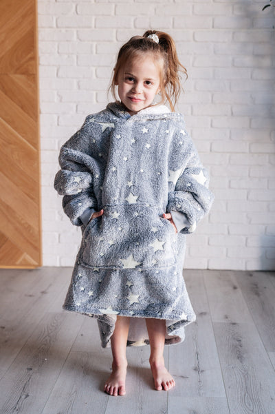 Kids Oversized Hoodie Blanket in Grey Stars-Layers-Ave Shops-Market Street Nest, Fashionable Clothing, Shoes and Home Décor Located in Mabank, TX