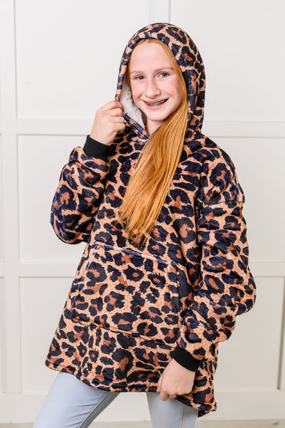 Kids Oversized Hoodie Blanket in Leopard-Layers-Ave Shops-Market Street Nest, Fashionable Clothing, Shoes and Home Décor Located in Mabank, TX