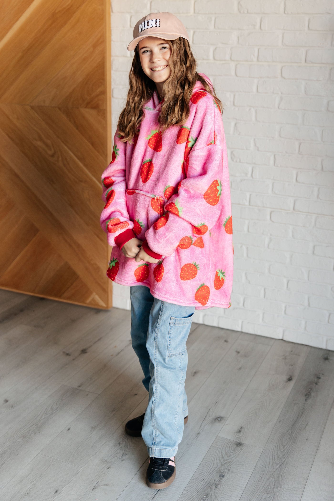 Kids Oversized Hoodie Blanket in Strawberry-Layers-Ave Shops-Market Street Nest, Fashionable Clothing, Shoes and Home Décor Located in Mabank, TX