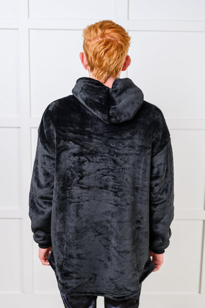 Kids Oversized Hoodie Blanket in Black-Layers-Ave Shops-Market Street Nest, Fashionable Clothing, Shoes and Home Décor Located in Mabank, TX