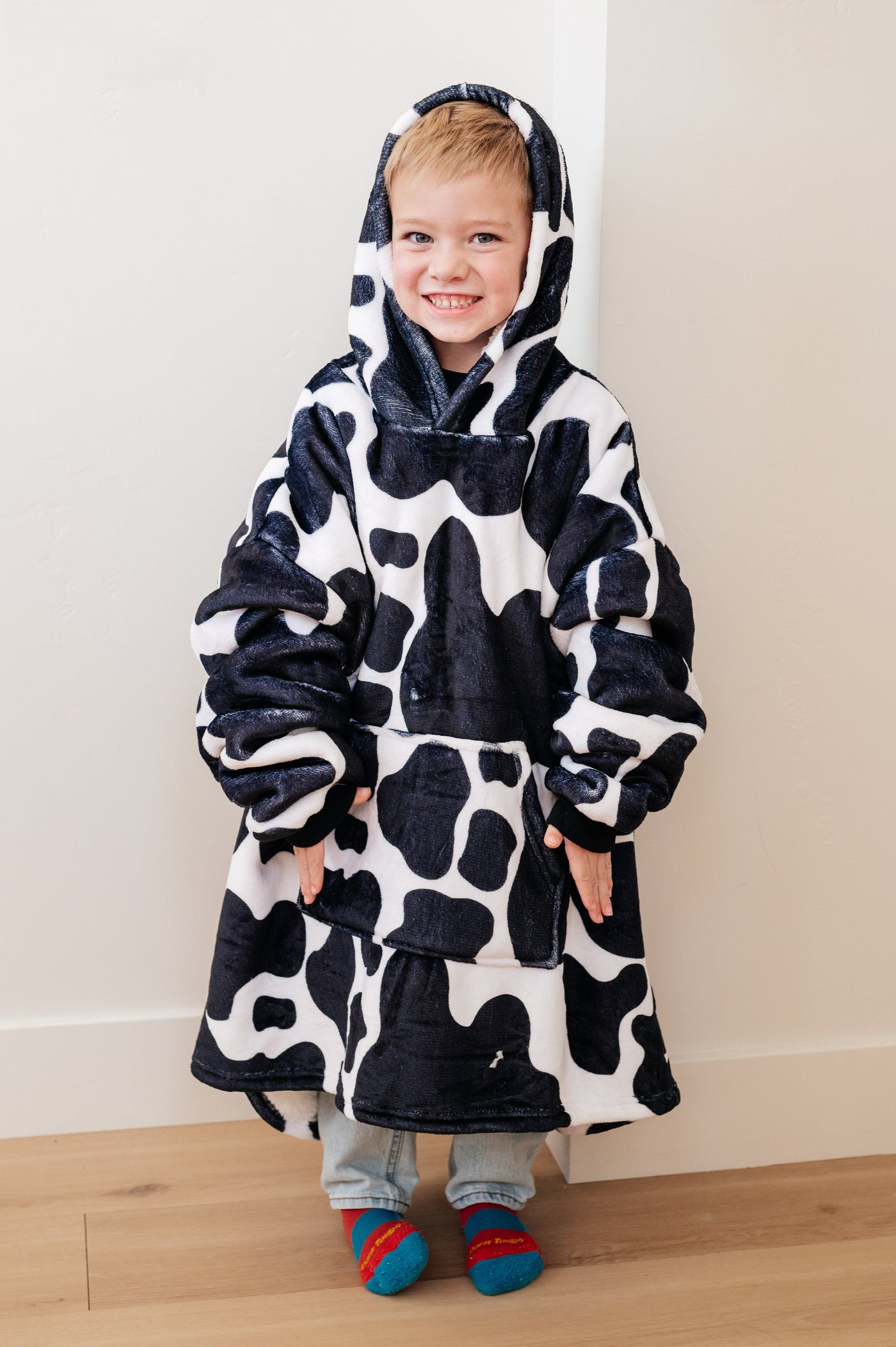 Kids Oversized Hoodie Blanket in Cow-Layers-Ave Shops-Market Street Nest, Fashionable Clothing, Shoes and Home Décor Located in Mabank, TX