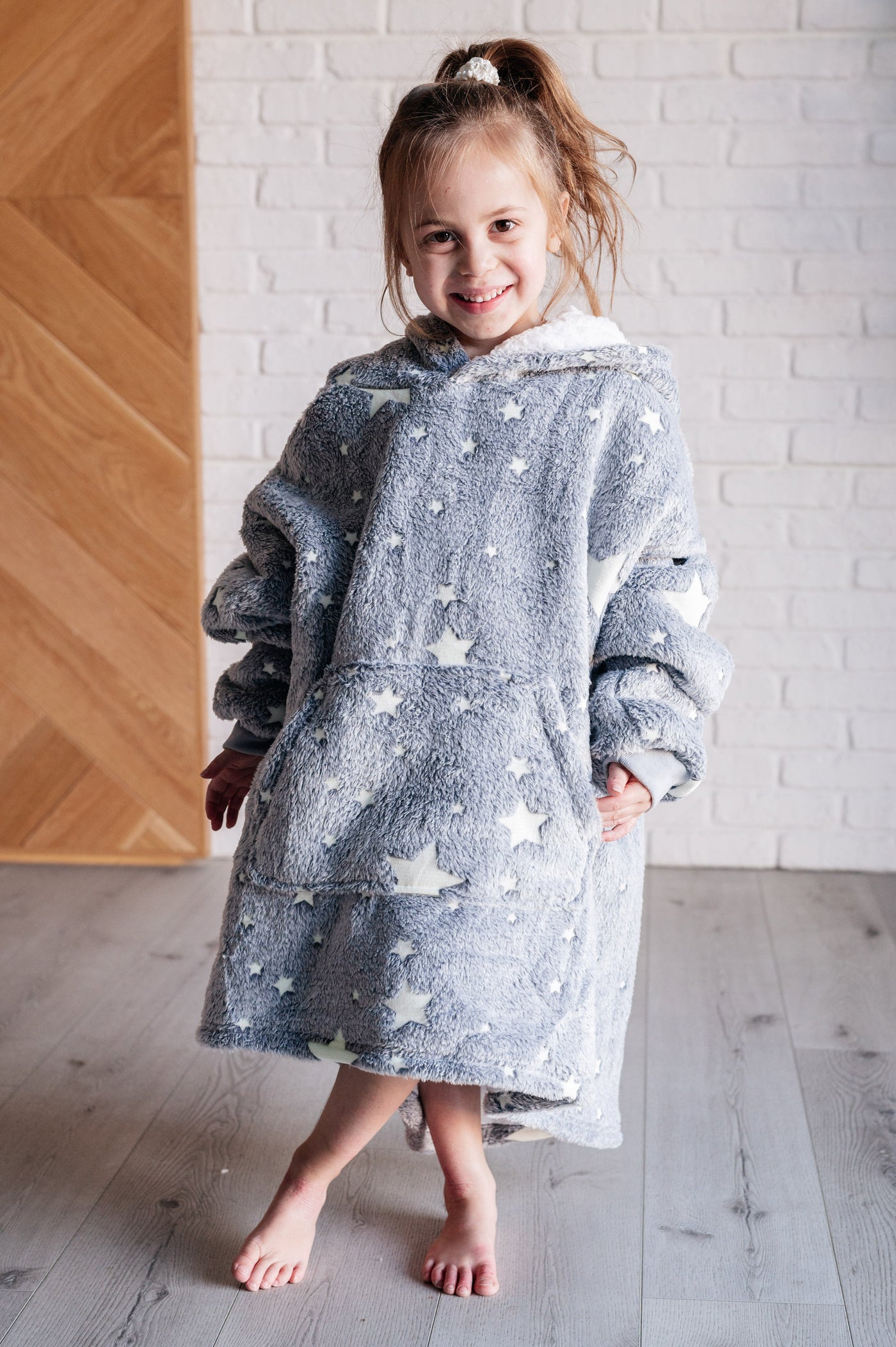 Kids Oversized Hoodie Blanket in Grey Stars-Layers-Ave Shops-Market Street Nest, Fashionable Clothing, Shoes and Home Décor Located in Mabank, TX