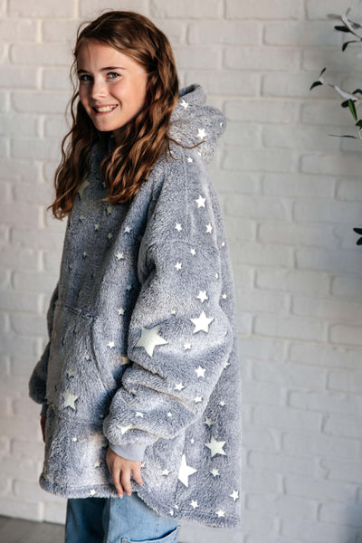 Kids Oversized Hoodie Blanket in Grey Stars-Layers-Ave Shops-Market Street Nest, Fashionable Clothing, Shoes and Home Décor Located in Mabank, TX