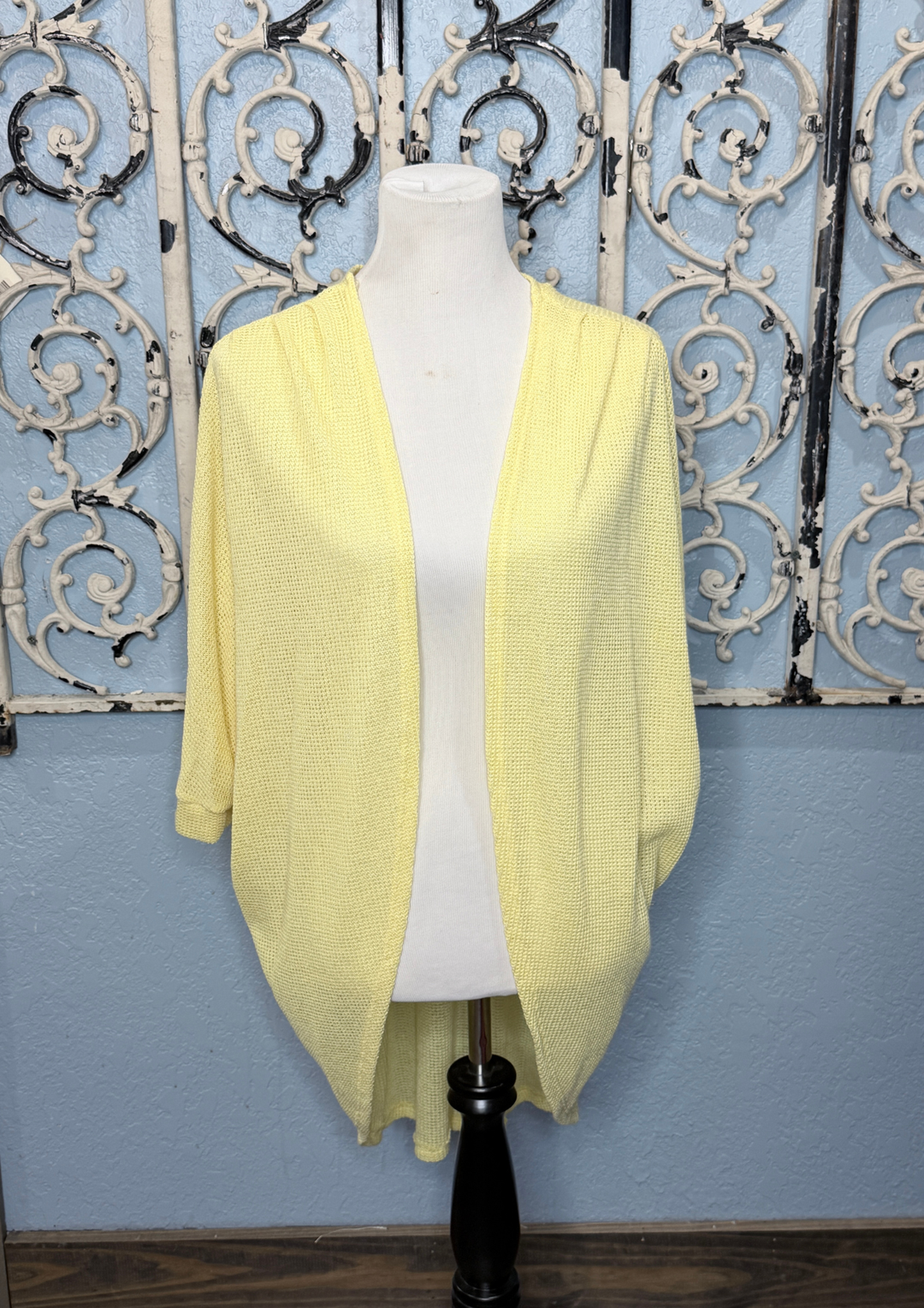 Knit Dolman Sleeve Open Front Cardigan Pale Banana-08-Tops-BEFORE YOU COLLECTION-Market Street Nest, Fashionable Clothing, Shoes and Home Décor Located in Mabank, TX