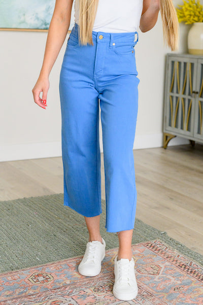 Lisa High Rise Control Top Wide Leg Crop Jeans in Sky Blue-Denim-Ave Shops-Market Street Nest, Fashionable Clothing, Shoes and Home Décor Located in Mabank, TX