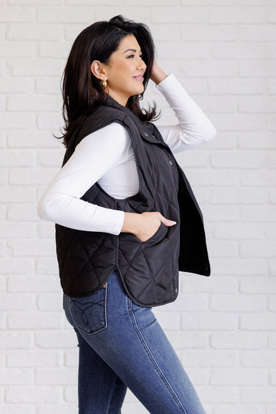 Layering Queen Quilted Puffer Vest in Black-Layers-Ave Shops-Market Street Nest, Fashionable Clothing, Shoes and Home Décor Located in Mabank, TX