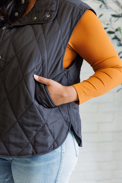 Layering Queen Quilted Puffer Vest in Black-Layers-Ave Shops-Market Street Nest, Fashionable Clothing, Shoes and Home Décor Located in Mabank, TX