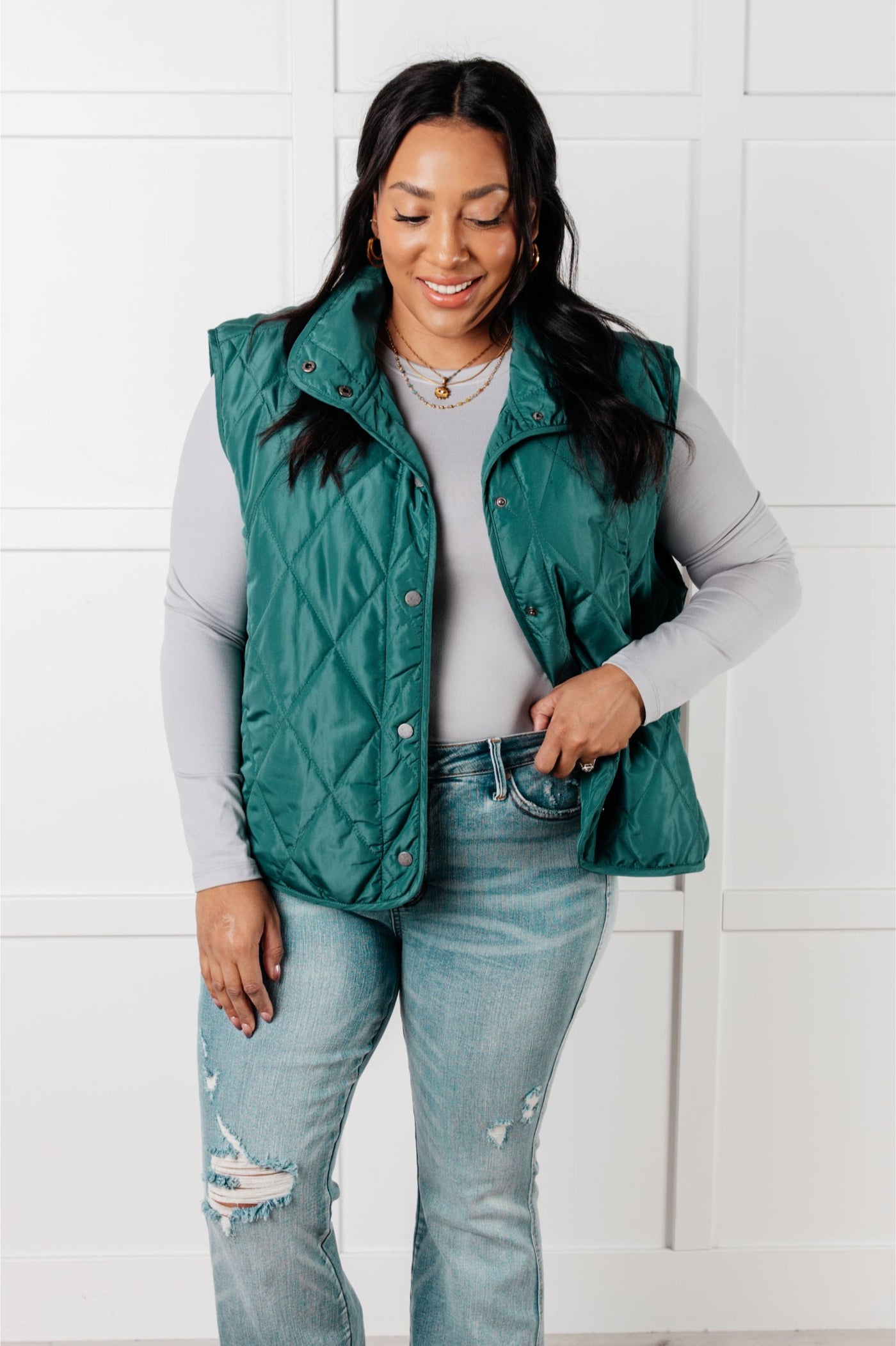 Layering Queen Quilted Puffer Vest in Hunter Green-Layers-Ave Shops-Market Street Nest, Fashionable Clothing, Shoes and Home Décor Located in Mabank, TX