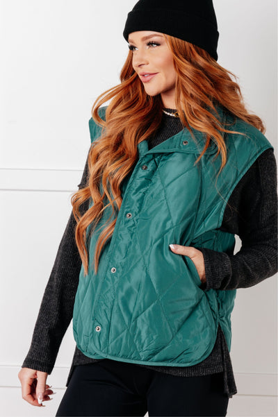 Layering Queen Quilted Puffer Vest in Hunter Green-Layers-Ave Shops-Market Street Nest, Fashionable Clothing, Shoes and Home Décor Located in Mabank, TX