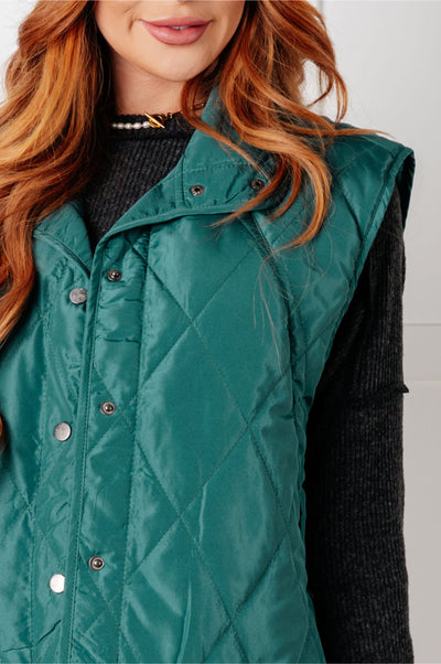 Layering Queen Quilted Puffer Vest in Hunter Green-Layers-Ave Shops-Market Street Nest, Fashionable Clothing, Shoes and Home Décor Located in Mabank, TX