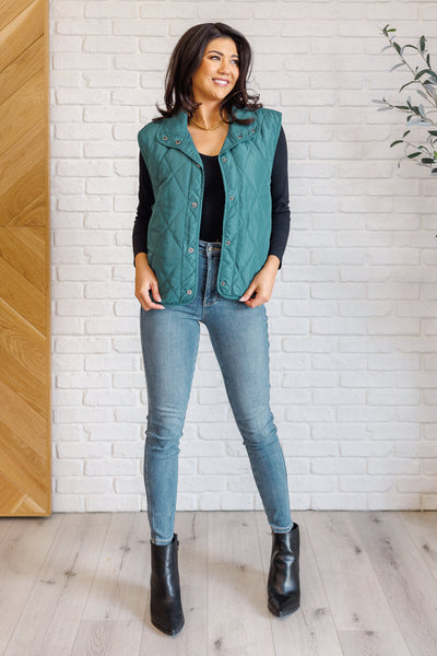 Layering Queen Quilted Puffer Vest in Hunter Green-Layers-Ave Shops-Market Street Nest, Fashionable Clothing, Shoes and Home Décor Located in Mabank, TX