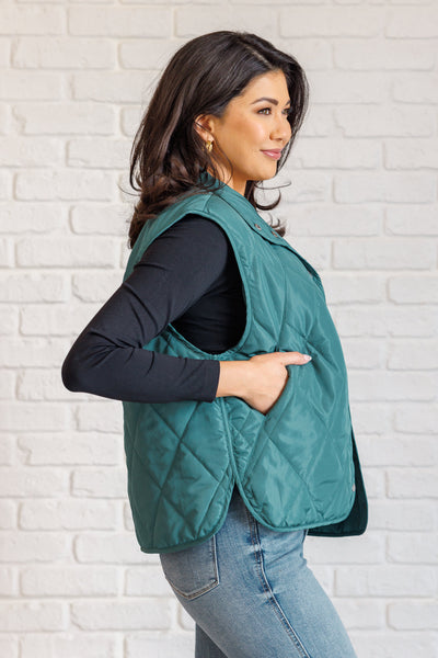 Layering Queen Quilted Puffer Vest in Hunter Green-Layers-Ave Shops-Market Street Nest, Fashionable Clothing, Shoes and Home Décor Located in Mabank, TX