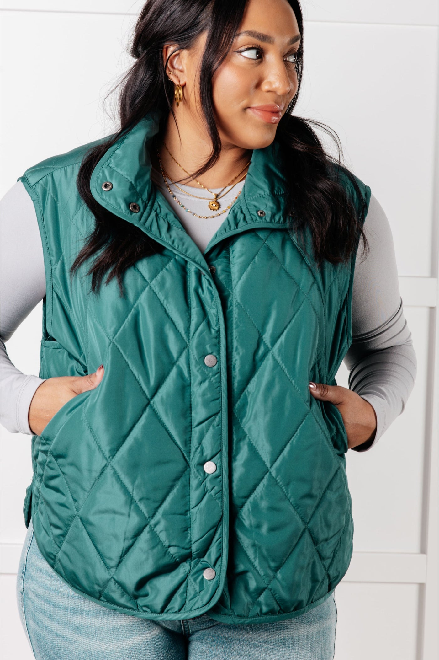 Layering Queen Quilted Puffer Vest in Hunter Green-Layers-Ave Shops-Market Street Nest, Fashionable Clothing, Shoes and Home Décor Located in Mabank, TX