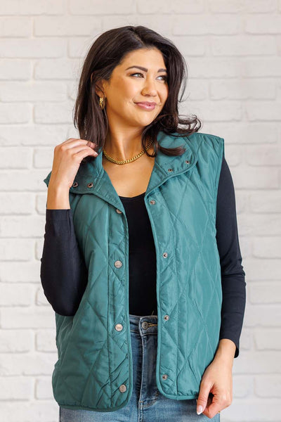 Layering Queen Quilted Puffer Vest in Hunter Green-Layers-Ave Shops-Market Street Nest, Fashionable Clothing, Shoes and Home Décor Located in Mabank, TX