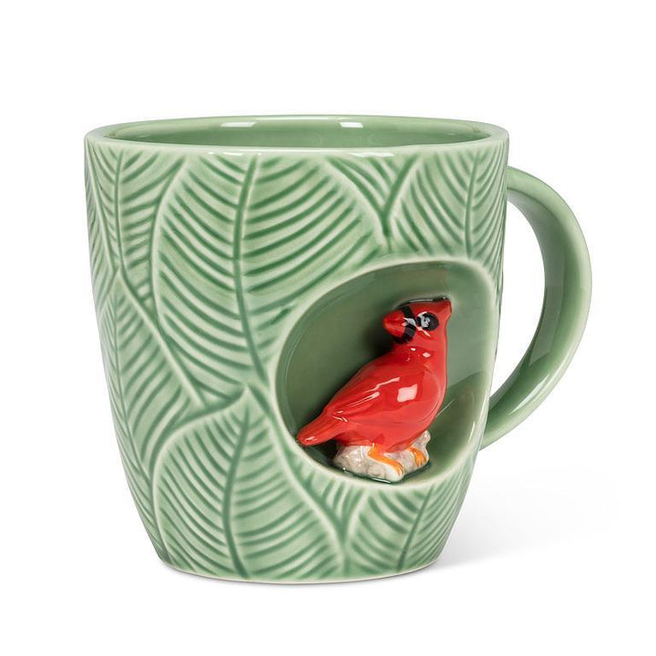 Leaf Mug with Cardinal-04-Kitchen &amp; Food-Abbott Collection-Market Street Nest, Fashionable Clothing, Shoes and Home Décor Located in Mabank, TX