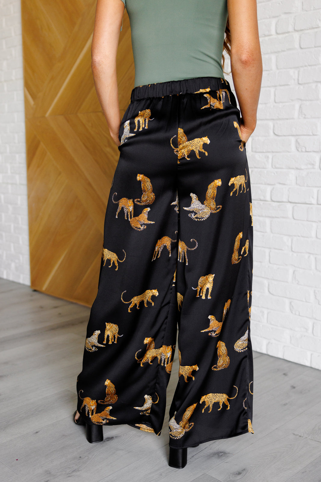 Legendary in Leopard Satin Wide Leg Pants-Bottoms-Ave Shops-Market Street Nest, Fashionable Clothing, Shoes and Home Décor Located in Mabank, TX