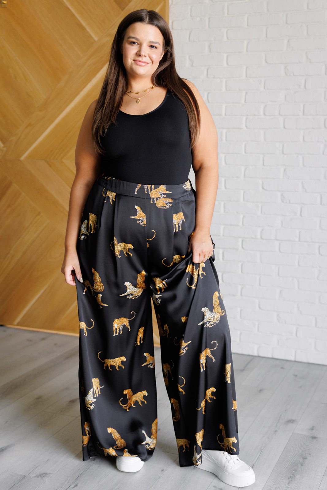 Legendary in Leopard Satin Wide Leg Pants-Bottoms-Ave Shops-Market Street Nest, Fashionable Clothing, Shoes and Home Décor Located in Mabank, TX