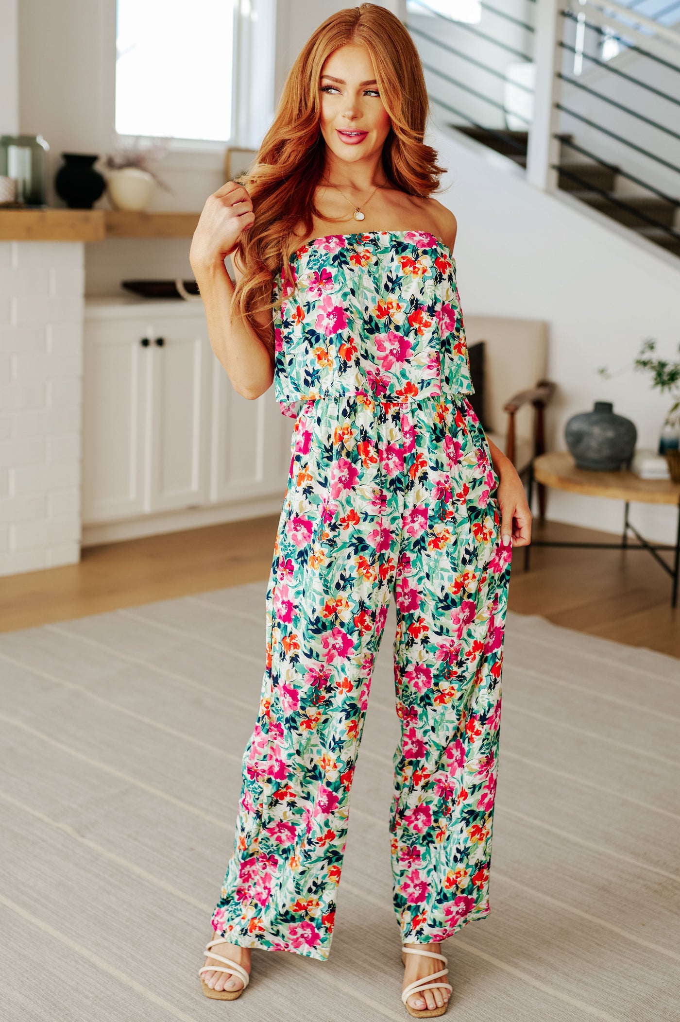 Life of the Party Floral Jumpsuit in Green-Jumpsuits & Rompers-Ave Shops-Market Street Nest, Fashionable Clothing, Shoes and Home Décor Located in Mabank, TX