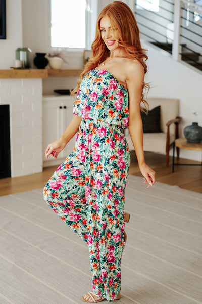 Life of the Party Floral Jumpsuit in Green-Jumpsuits & Rompers-Ave Shops-Market Street Nest, Fashionable Clothing, Shoes and Home Décor Located in Mabank, TX