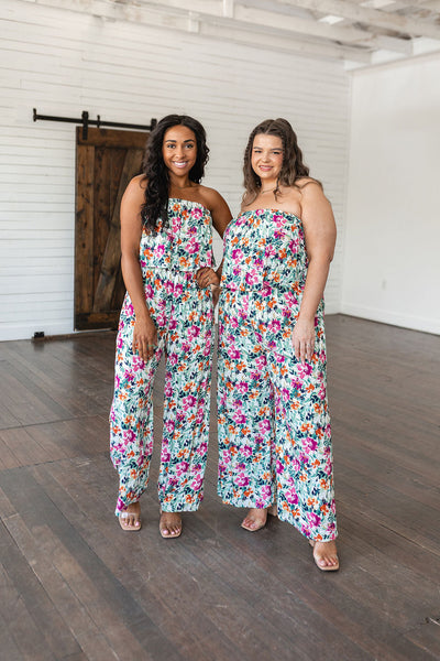 Life of the Party Floral Jumpsuit in Green-Jumpsuits & Rompers-Ave Shops-Market Street Nest, Fashionable Clothing, Shoes and Home Décor Located in Mabank, TX