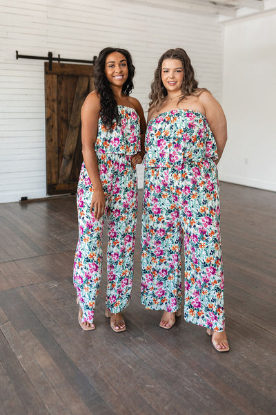 Life of the Party Floral Jumpsuit in Green-Jumpsuits & Rompers-Ave Shops-Market Street Nest, Fashionable Clothing, Shoes and Home Décor Located in Mabank, TX