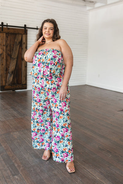 Life of the Party Floral Jumpsuit in Green-Jumpsuits & Rompers-Ave Shops-Market Street Nest, Fashionable Clothing, Shoes and Home Décor Located in Mabank, TX