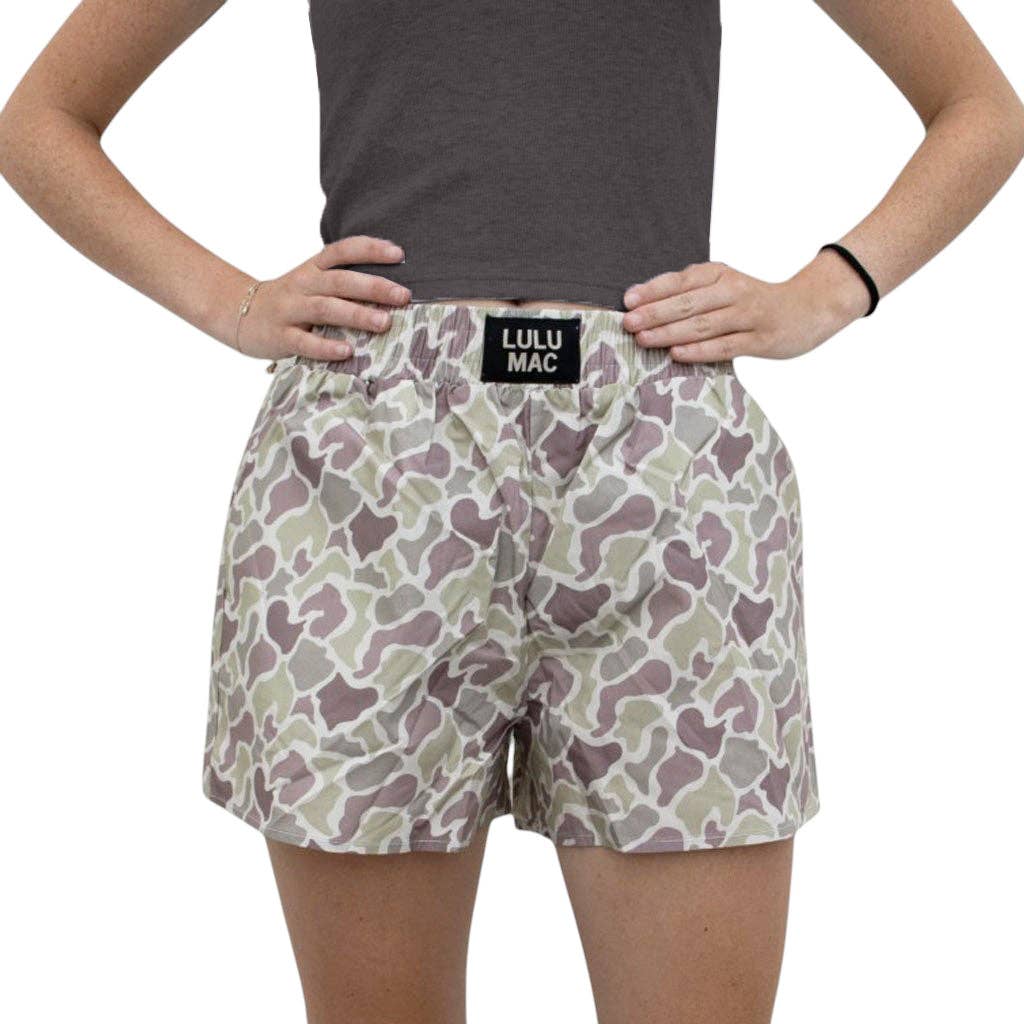 BXCM- LIGHT CAMO BOXER SHORT-Girlie Girl Originals-Market Street Nest, Fashionable Clothing, Shoes and Home Décor Located in Mabank, TX