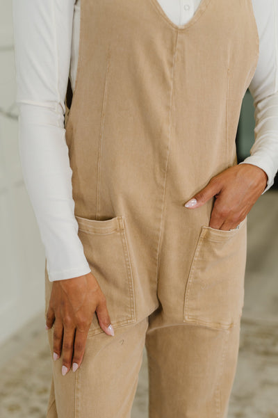 Little Miss Picnic V-Neck Jumpsuit in Brush-Womens-Ave Shops-Market Street Nest, Fashionable Clothing, Shoes and Home Décor Located in Mabank, TX