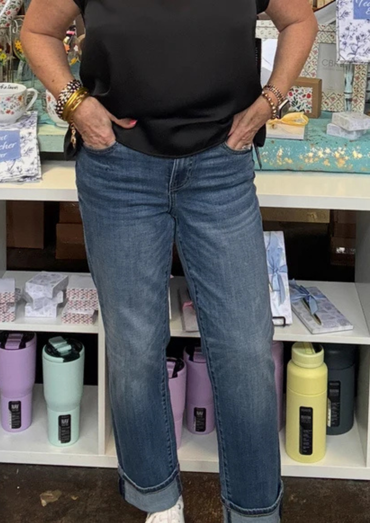 Liverpool Marley Girlfriend Cuffed in Campus-09-Bottoms-Liverpool-Market Street Nest, Fashionable Clothing, Shoes and Home Décor Located in Mabank, TX
